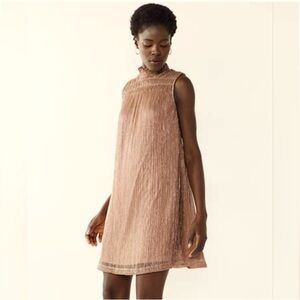 Nine West Smocked Sleeveless Shift Dress